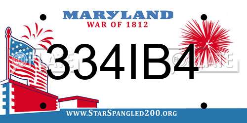 334IB4 Maryland License Plate