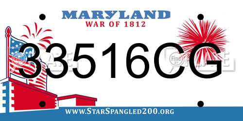 33516CG Maryland License Plate