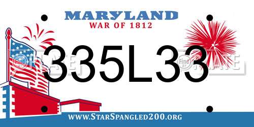 335L33 Maryland License Plate