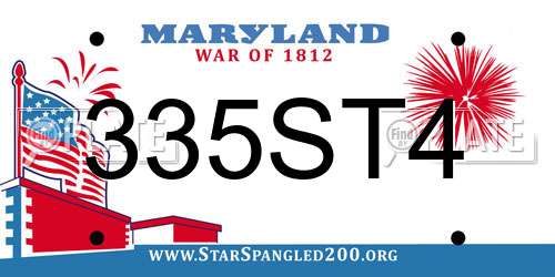 335ST4 Maryland License Plate