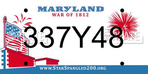 337Y48 Maryland License Plate