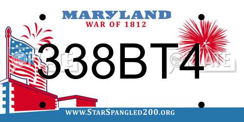 338BT4 Maryland License Plate