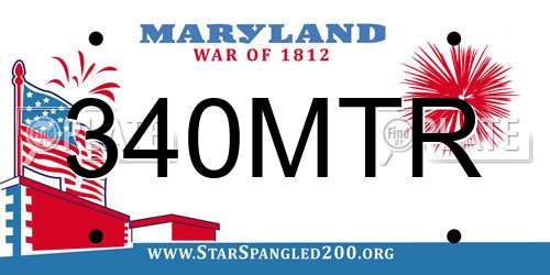 340MTR Maryland License Plate