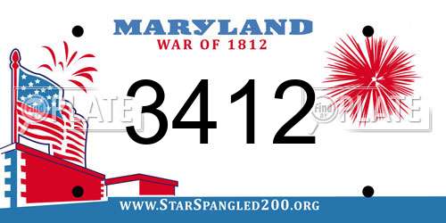 3412 Maryland License Plate