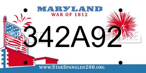 342A92 Maryland License Plate