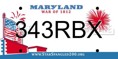 343RBX Maryland License Plate
