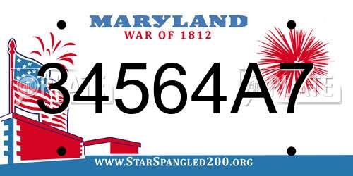 34564A7 Maryland License Plate