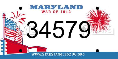 34579 Maryland License Plate