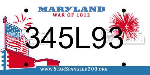 345L93 Maryland License Plate