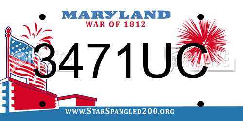 3471UC Maryland License Plate