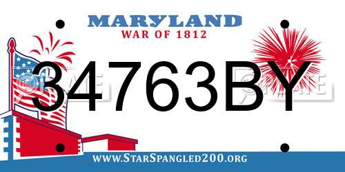 34763BY Maryland License Plate
