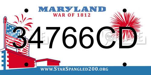 34766CD Maryland License Plate