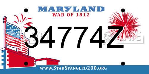 34774Z Maryland License Plate