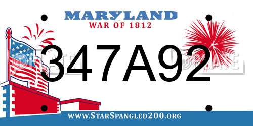 347A92 Maryland License Plate