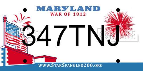 347TNJ Maryland License Plate