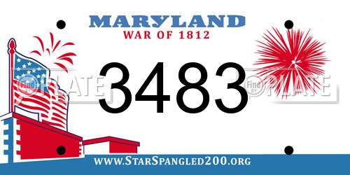 3483 Maryland License Plate