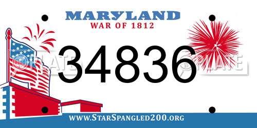 34836 Maryland License Plate