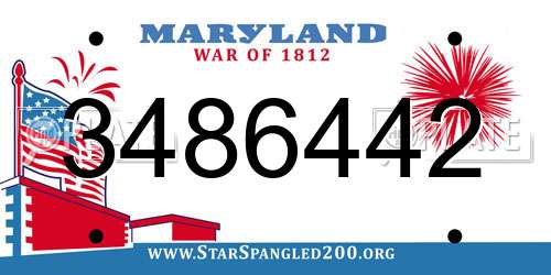 3486442 Maryland License Plate