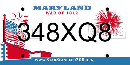 348XQ8 Maryland License Plate