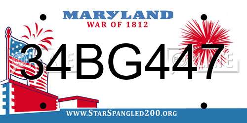 34BG447 Maryland License Plate