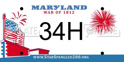 34H Maryland License Plate
