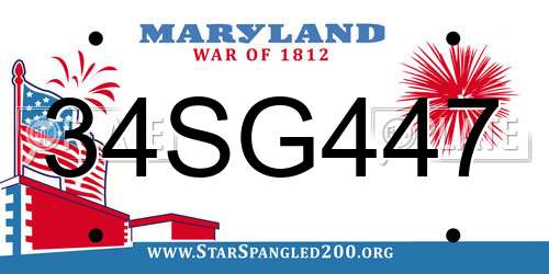 34SG447 Maryland License Plate