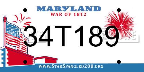 34T189 Maryland License Plate