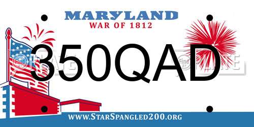 350QAD Maryland License Plate