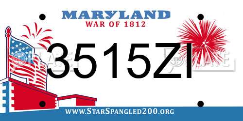 3515ZI Maryland License Plate