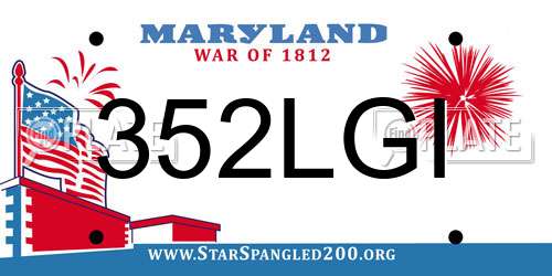 352LGI Maryland License Plate