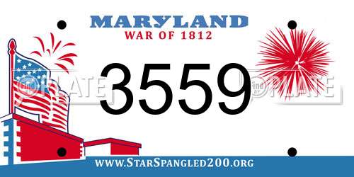 3559 Maryland License Plate