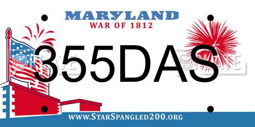 355DAS Maryland License Plate