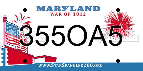 355OA5 Maryland License Plate
