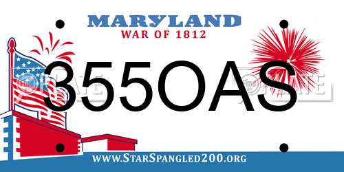 355OAS Maryland License Plate