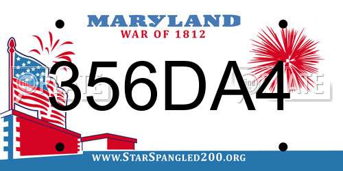 356DA4 Maryland License Plate
