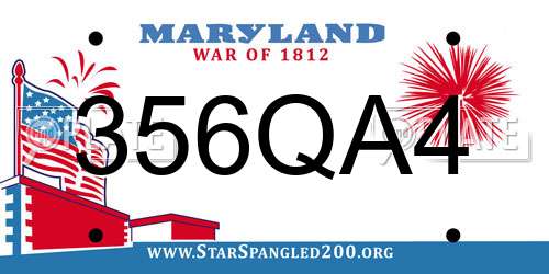356QA4 Maryland License Plate