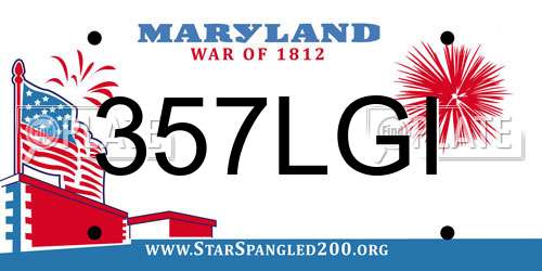 357LGI Maryland License Plate