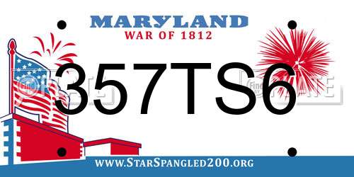 357TS6 Maryland License Plate