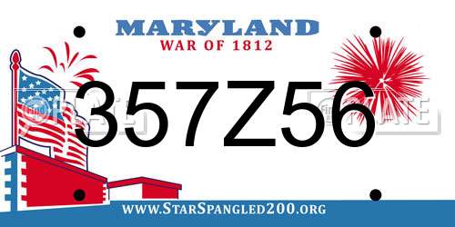 357Z56 Maryland License Plate