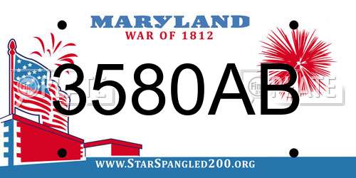 3580AB Maryland License Plate