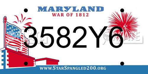 3582Y6 Maryland License Plate