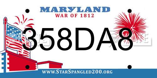 358DA8 Maryland License Plate