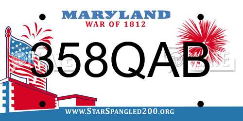 358QAB Maryland License Plate
