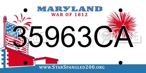 35963CA Maryland License Plate