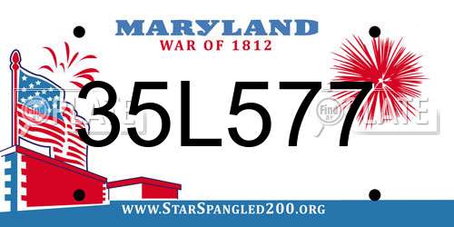 35L577 Maryland License Plate