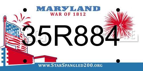 35R884 Maryland License Plate