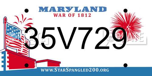 35V729 Maryland License Plate