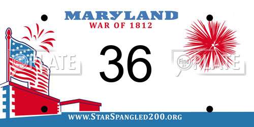 36 Maryland License Plate
