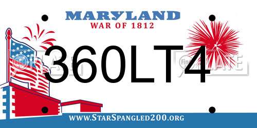 360LT4 Maryland License Plate