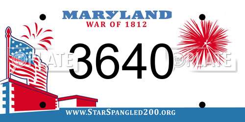 3640 Maryland License Plate